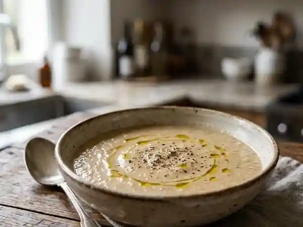Ajoatao Andalou : Soupe froide traditionnelle à l'ail et au pain - Photo de présentation