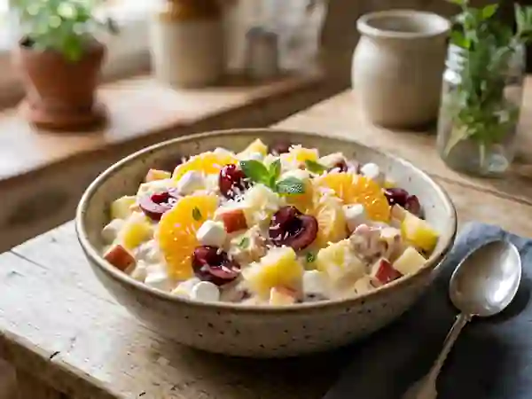 Ambrosia fondante aux fruits et guimauves - Photo de présentation