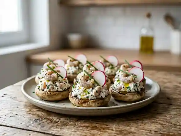 Amusettes croquantes aux crevettes et champignons - Photo de présentation