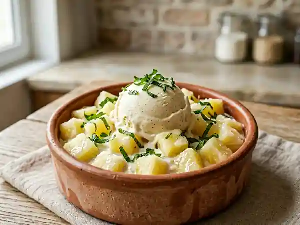 Ananas glacé onctueux vanille-menthe - Photo de présentation