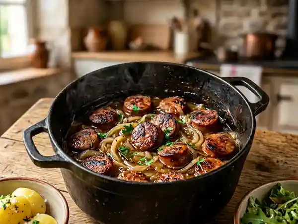 Andouille fondante à l'étouffée au feu de bois - Photo de présentation