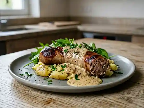 Andouillette grillée à la crème de moutarde - Photo de présentation