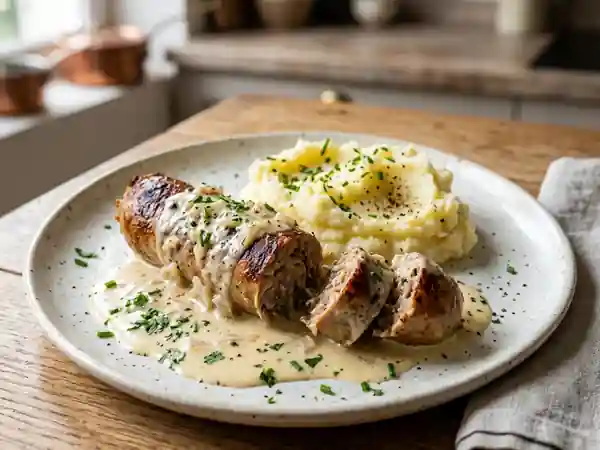 Andouillettes fondantes à la crème et vin blanc - Photo de présentation