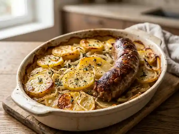 Andouillettes grillées et pommes boulangères - Photo de présentation