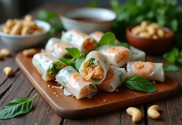 Apéritif asiatique gourmand : assortiment de bouchées savoureuses