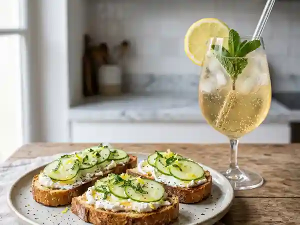 Apéritif Frais au Sureau : Cocktail et Bouchées Gourmandes - Photo de présentation