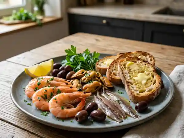 Planche marine iodée et croûtons beurrés - Photo de présentation