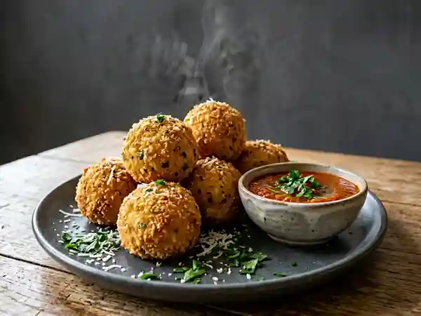 Arancini croustillants au bœuf et parmesan - Photo de présentation