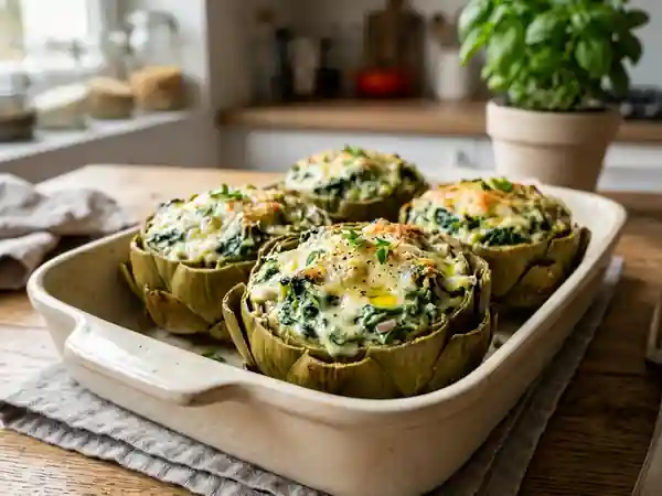 Cœurs d'artichauts gratinés à la Florentine - Photo de présentation