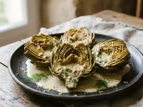Artichauts à la crème citronnée - Photo de présentation