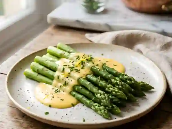 Asperges Tendres et Sauce Hollandaise Veloutée - Photo de présentation