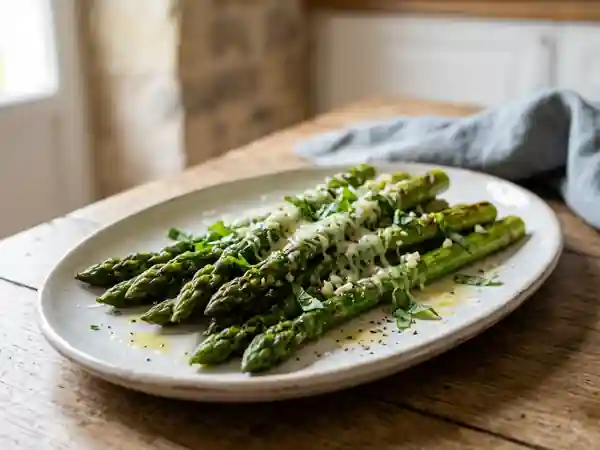 Asperges Croquantes au Parmesan et Basilic - Photo de présentation