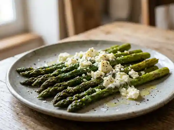 Asperges rôties et feta fondante - Photo de présentation