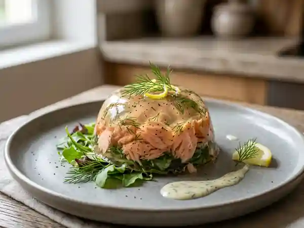 Aspic de saumon fondant à l'aneth - Photo de présentation
