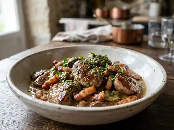 Assiette canaille gourmande aux rognons et lardons - Photo de présentation