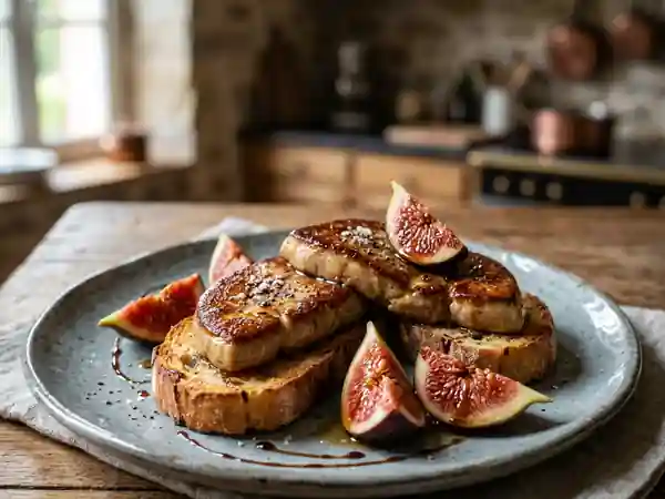 Assiette gourmande au foie gras de canard en sucré-salé : recette raffinée et facile - Photo de présentation