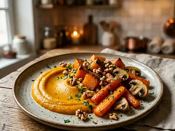 Potimarron rôti et légumes d'automne croquants - Photo de présentation