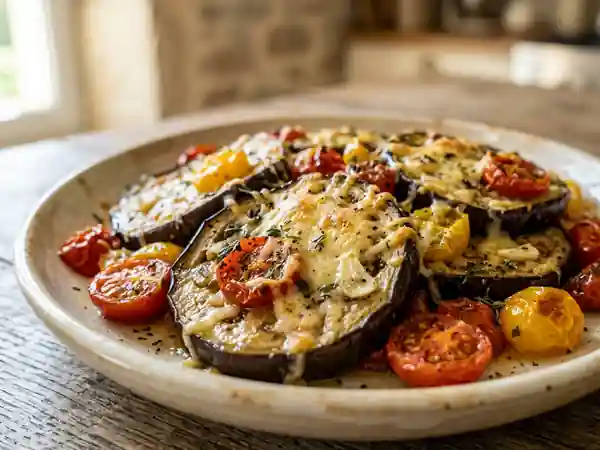 Aubergines fondantes gratinées à l'ail - Photo de présentation