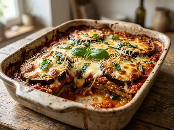 Aubergines à la parmesane fondantes et gratinées - Photo de présentation