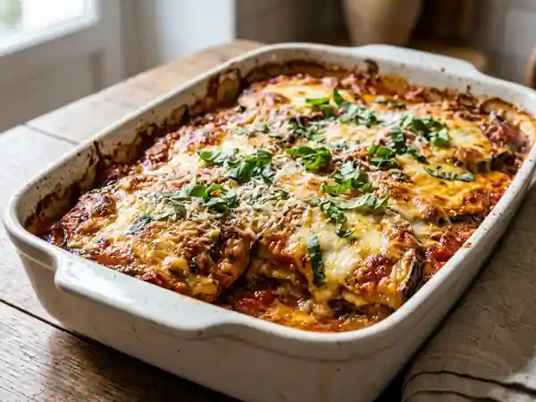 Aubergines à la parmesane : gratin italien savoureux et fondant - Photo de présentation