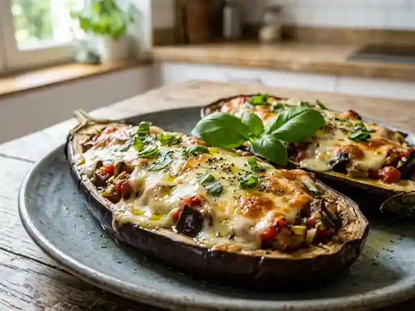 Aubergines fondantes gratinées à la mozzarella - Photo de présentation