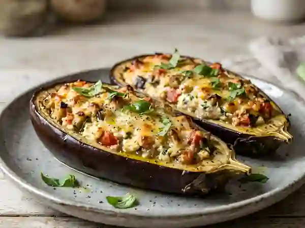Aubergines fondantes à la ricotta crémeuse - Photo de présentation