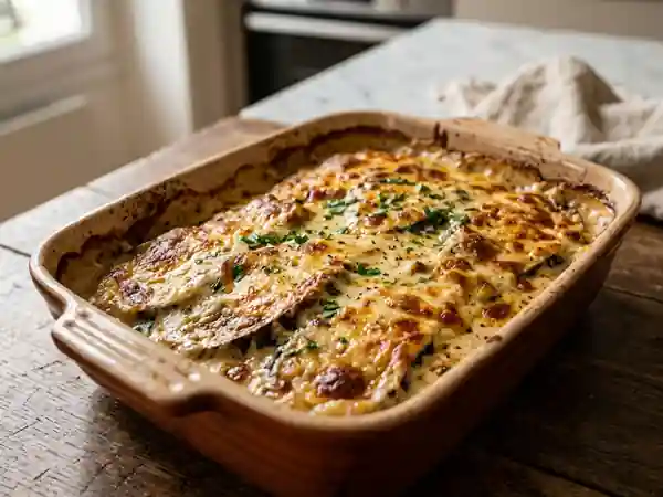 Aubergines fondantes à la béchamel dorée - Photo de présentation