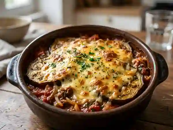 Aubergines gratinées au bœuf fondant - Photo de présentation