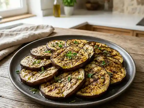 Aubergines grillées fondantes à l'ail - Photo de présentation