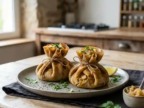 Aumônières de haddock à la choucroute façon indienne - Photo de présentation