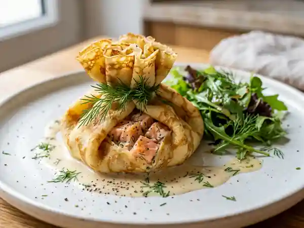 Aumônières de saumon au Tokay : recette facile et raffinée - Photo de présentation