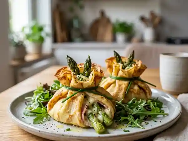 Aumônières d'Asperges Fondantes au Fromage - Photo de présentation