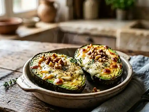 Avocats chauds au roquefort fondant : recette gourmande et rapide - Photo de présentation