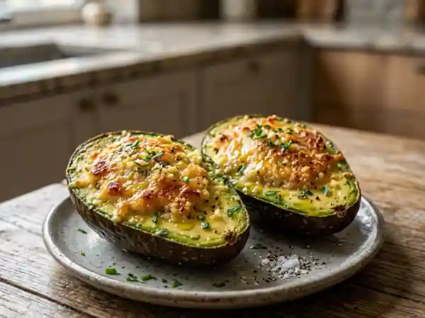 Avocats fondants au parmesan croustillant - Photo de présentation