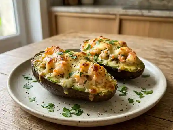 Avocats gratinés aux crevettes : recette facile et gourmande - Photo de présentation