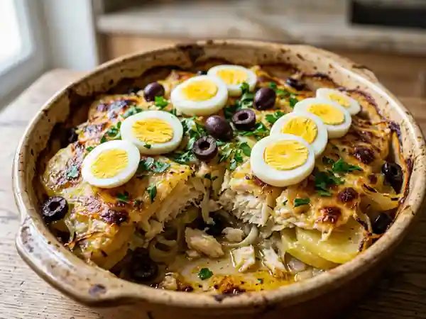 Bacalhau à l'Algarve : Morue Fondante et Olives - Photo de présentation