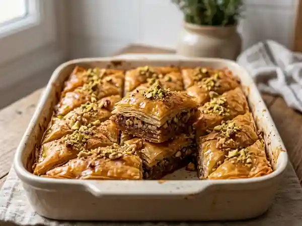 Baklava aux noix et amandes : dessert oriental croustillant et gourmand - Photo de présentation