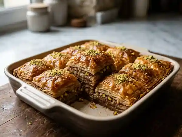 Baklavas croustillants au miel et fruits secs - Photo de présentation