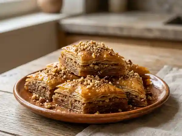 Baklavas traditionnels aux noix et miel - Photo de présentation