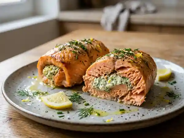 Ballotins de saumon farcis aux herbes fraîches et citron - Photo de présentation