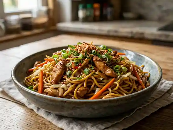Bami indonésien au poulet et soja sucré - Photo de présentation