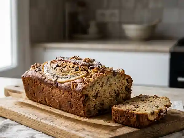 Banana bread fondant et intensément vanillé - Photo de présentation
