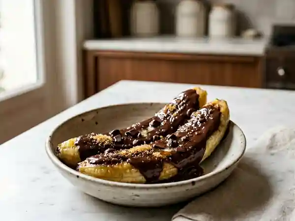 Banane fondante au chocolat express au micro-ondes - Photo de présentation