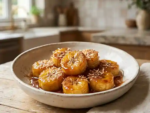 Bananes poêlées au caramel de coco - Photo de présentation