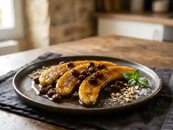 Bananes Flambées au Rhum et Raisins - Photo de présentation