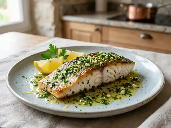 Bar au citron et herbes fraîches - Photo de présentation