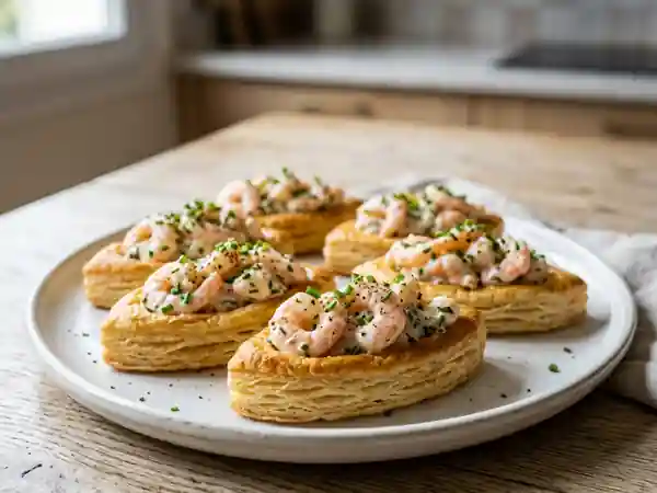 Barquettes de crevettes gourmandes à la sauce citronnée - Photo de présentation