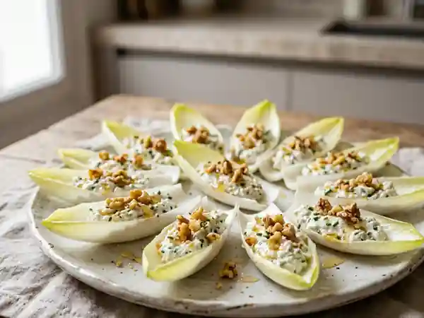 Barquettes d'endives croquantes au miel et noix - Photo de présentation