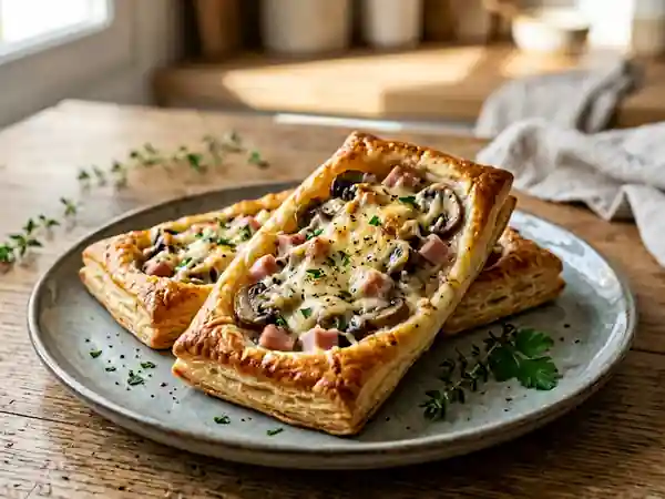 Barquettes gourmandes au jambon et champignons frais - Photo de présentation