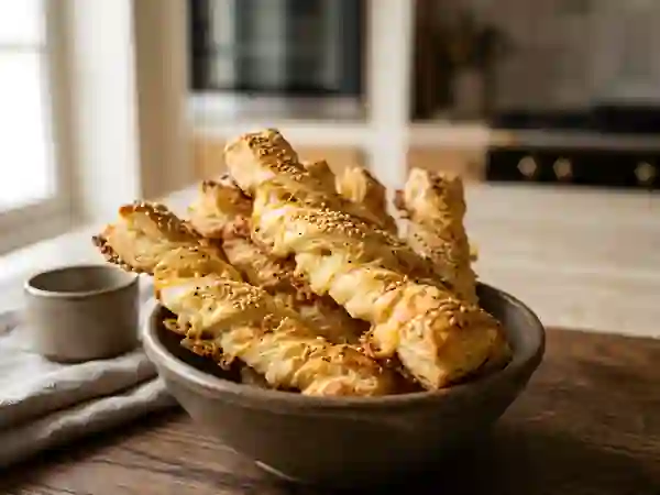 Bâtonnets feuilletés au fromage et sésame - Photo de présentation